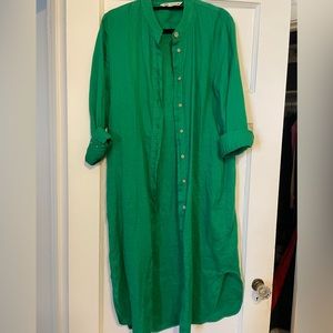 Green linen zara dress